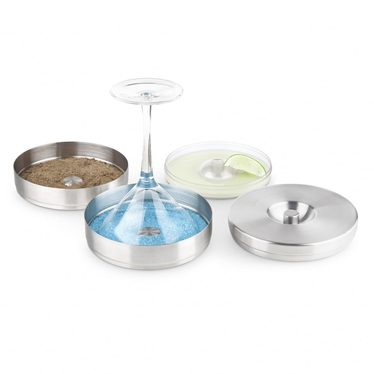 Cocktail Rimmer with Stainless Steel Lid-2 tier