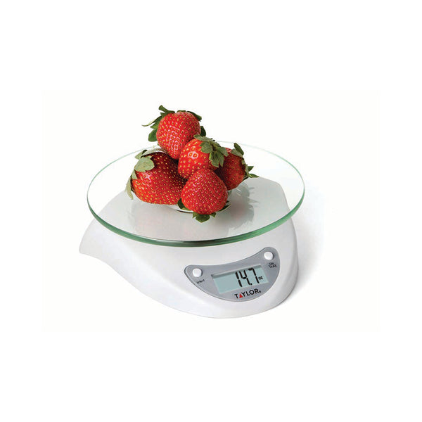 Taylor 1053 White Ultra Thin Glass Digital Kitchen Scale