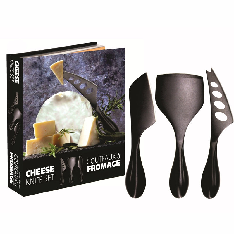 Cheese Knife Set - 3 pc - Black