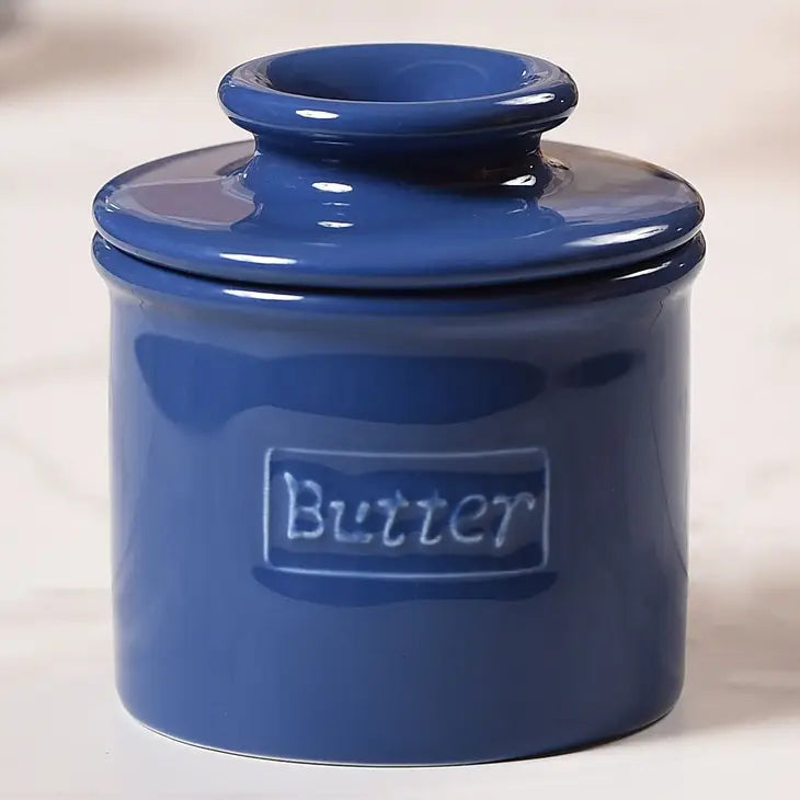 Butter Bell Crock - Cafe Collection Royal Blue