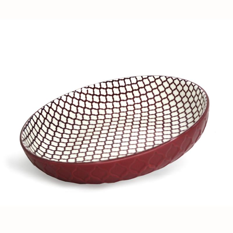 BIA Textured Shallow Bowl - Red