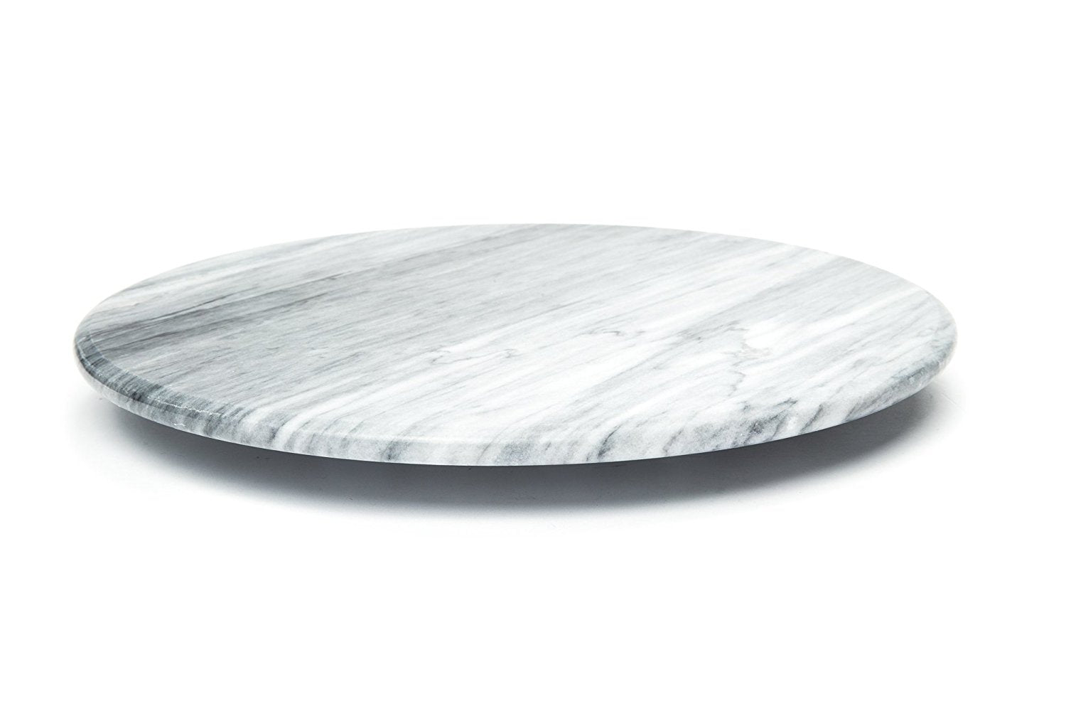 Crown Mark 20" Round White Marble Lazy Susan – Modern Turntable Tray For Table, Kitchen Or Dining