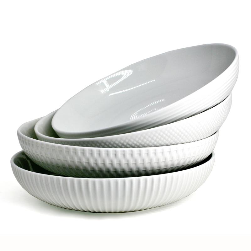 BIA Textured Shallow Bowls - White