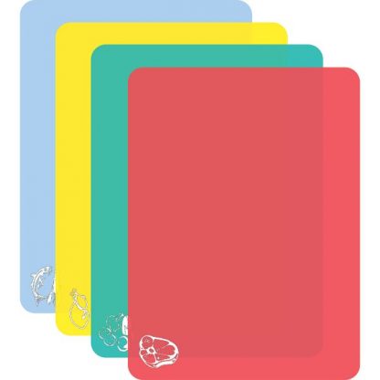 Chop Chop Flexible Coloured Mat with Icons-4 pc