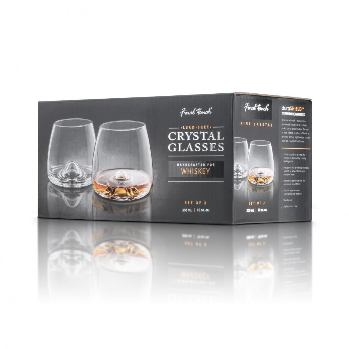 Whiskey Lead-Free Crystal Glasses-Set of 2