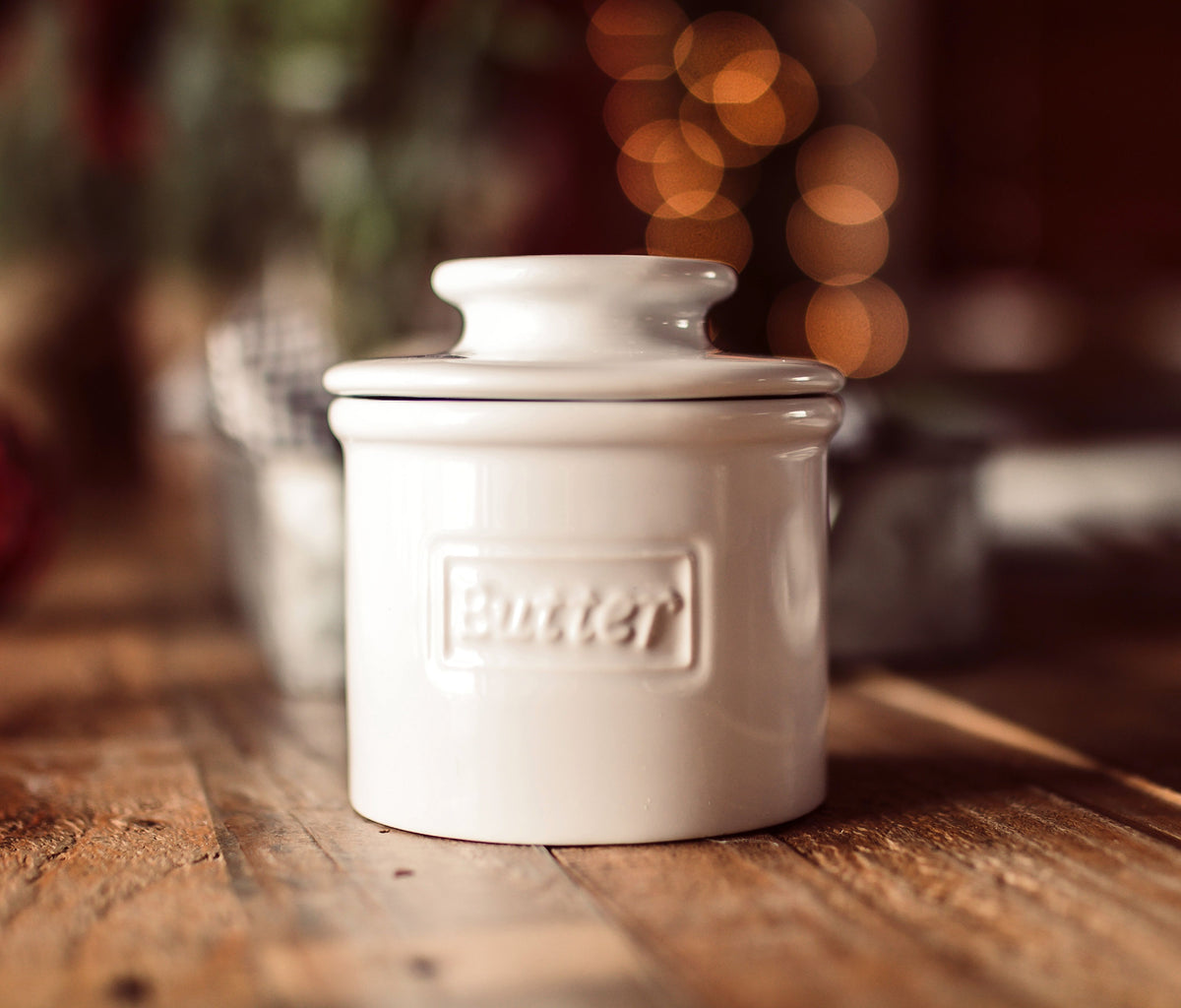 Butter Bell Crock - Cafe Collection White