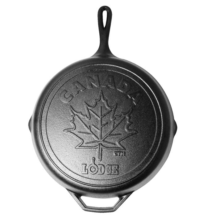 Lodge 12&quot; Cast Iron Skillet With Maple Leaf